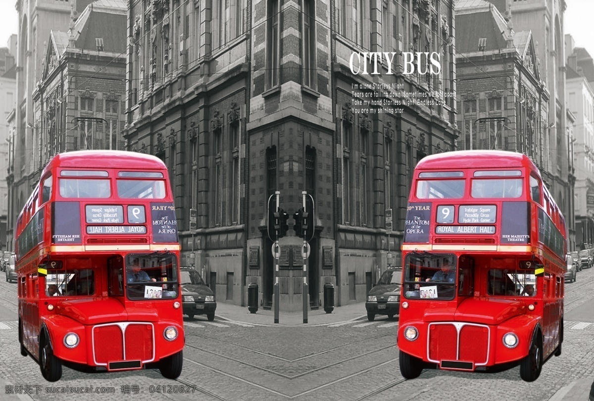红色巴士 本子 封面 国外建筑 城市 巴士 环保胶套 本子封面 分层 源文件