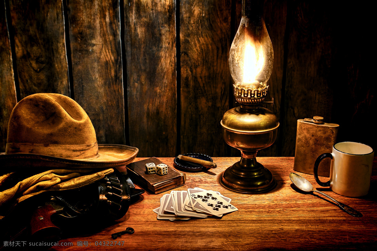 西部 牛仔 用品 扑克 西部牛仔帽子 骰子 油灯 杯子 勺子 纸牌 其他类别 生活百科 黑色