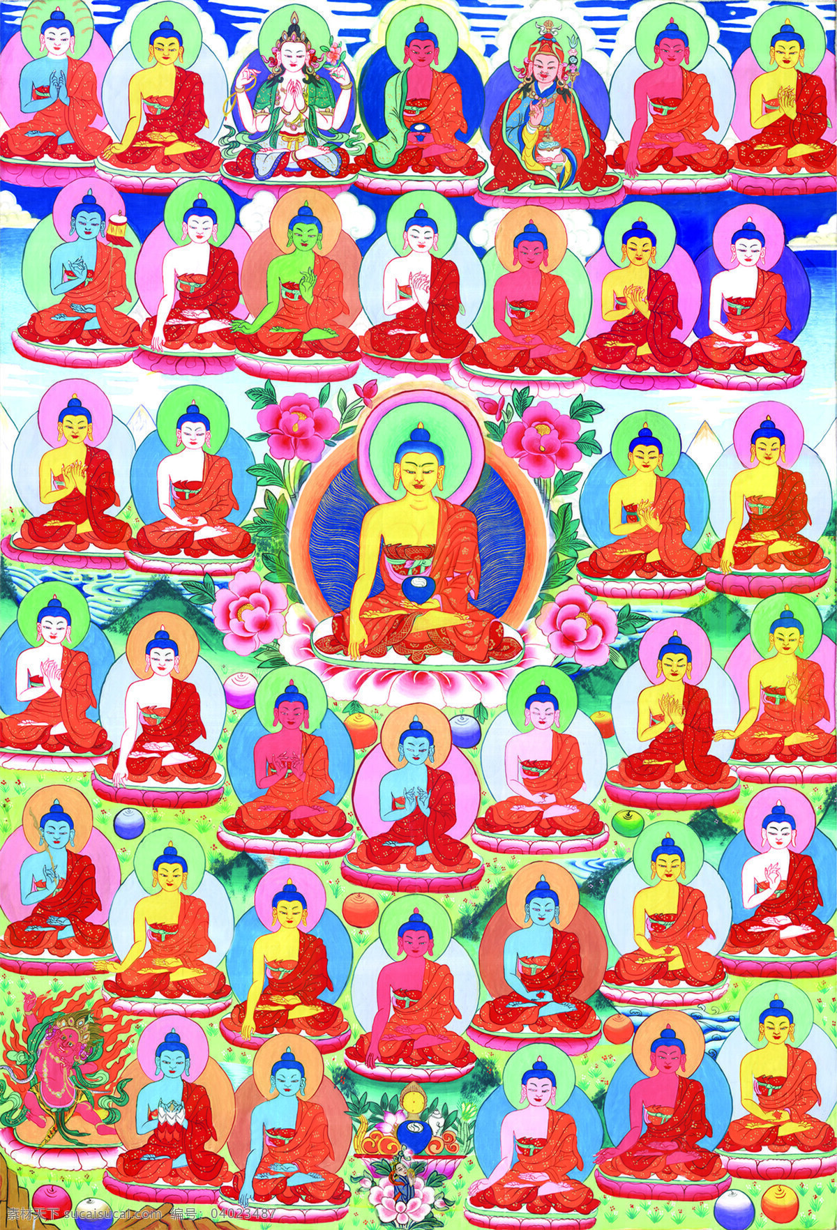西藏唐卡 菩萨 宗教信仰 文化艺术