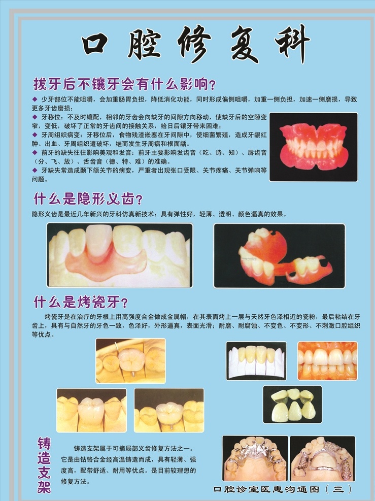 口腔 修复 科 展板 口腔修复科 口腔修复 牙科 口腔科 牙病 牙齿 展板模板