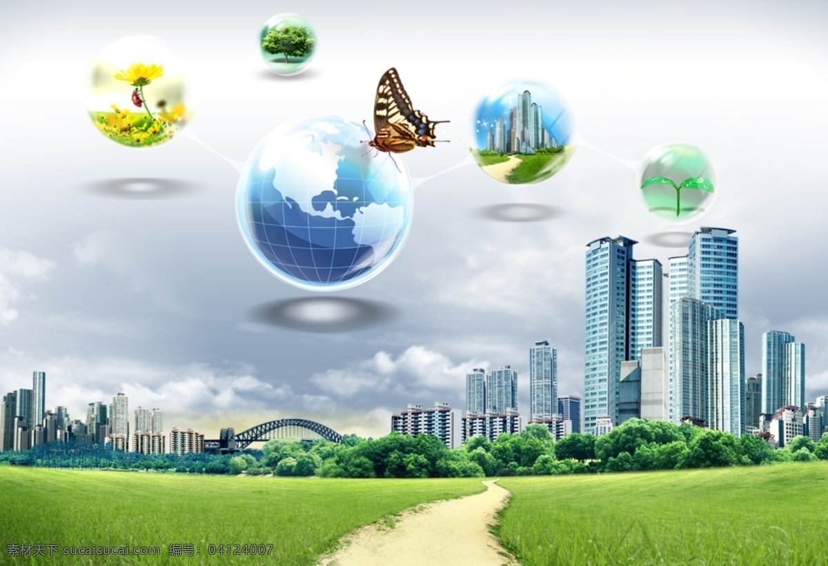 现代科技 网页设计 城市建筑 地球 网页素材 网页模板