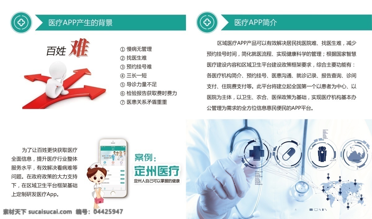 医疗手册 医疗 科技 手册 app宣传 白色
