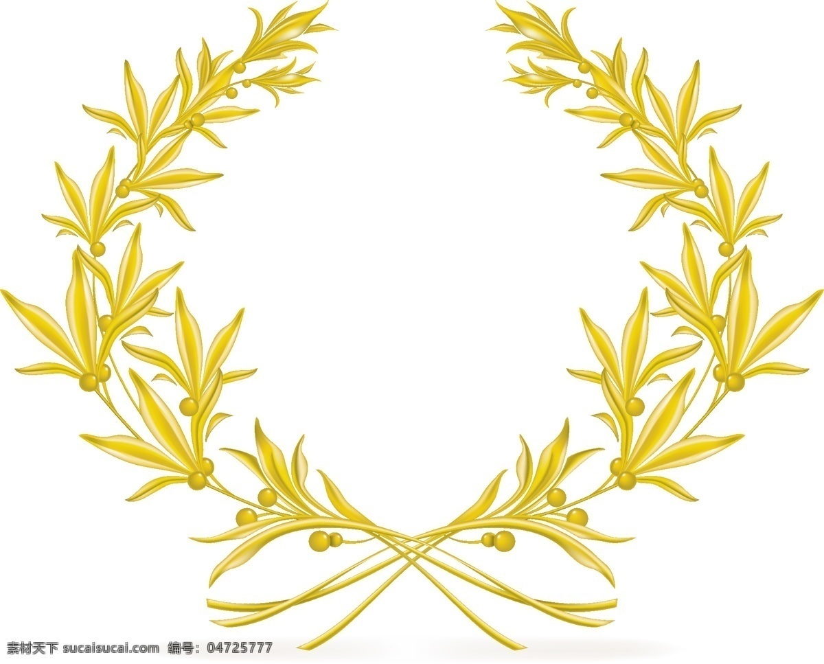 金色 橄榄枝 矢量边框花纹 矢量边框素材 矢量图库 金色的橄榄枝