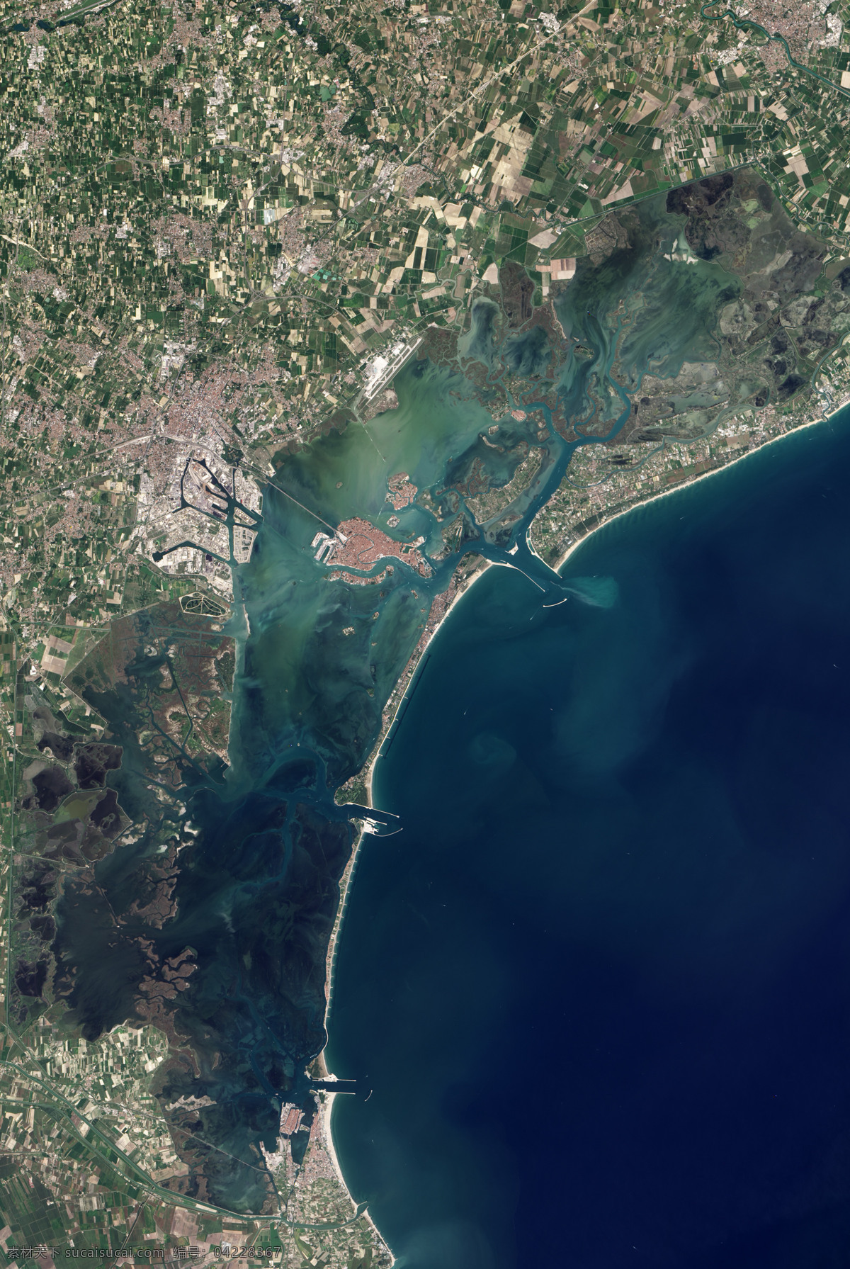 威尼斯 高空 卫星 地图 卫星地图 鸟瞰图 航拍图 自然景观 自然风景