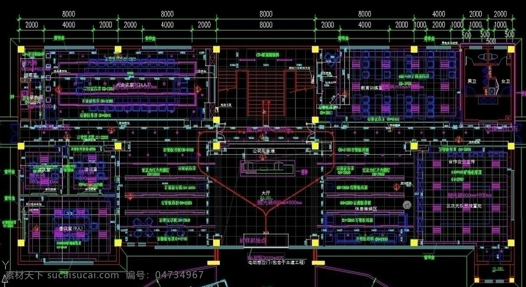 办公楼 三 层 平面图 三层 cad 办公 源文件 施工图纸 cad设计图 dwg