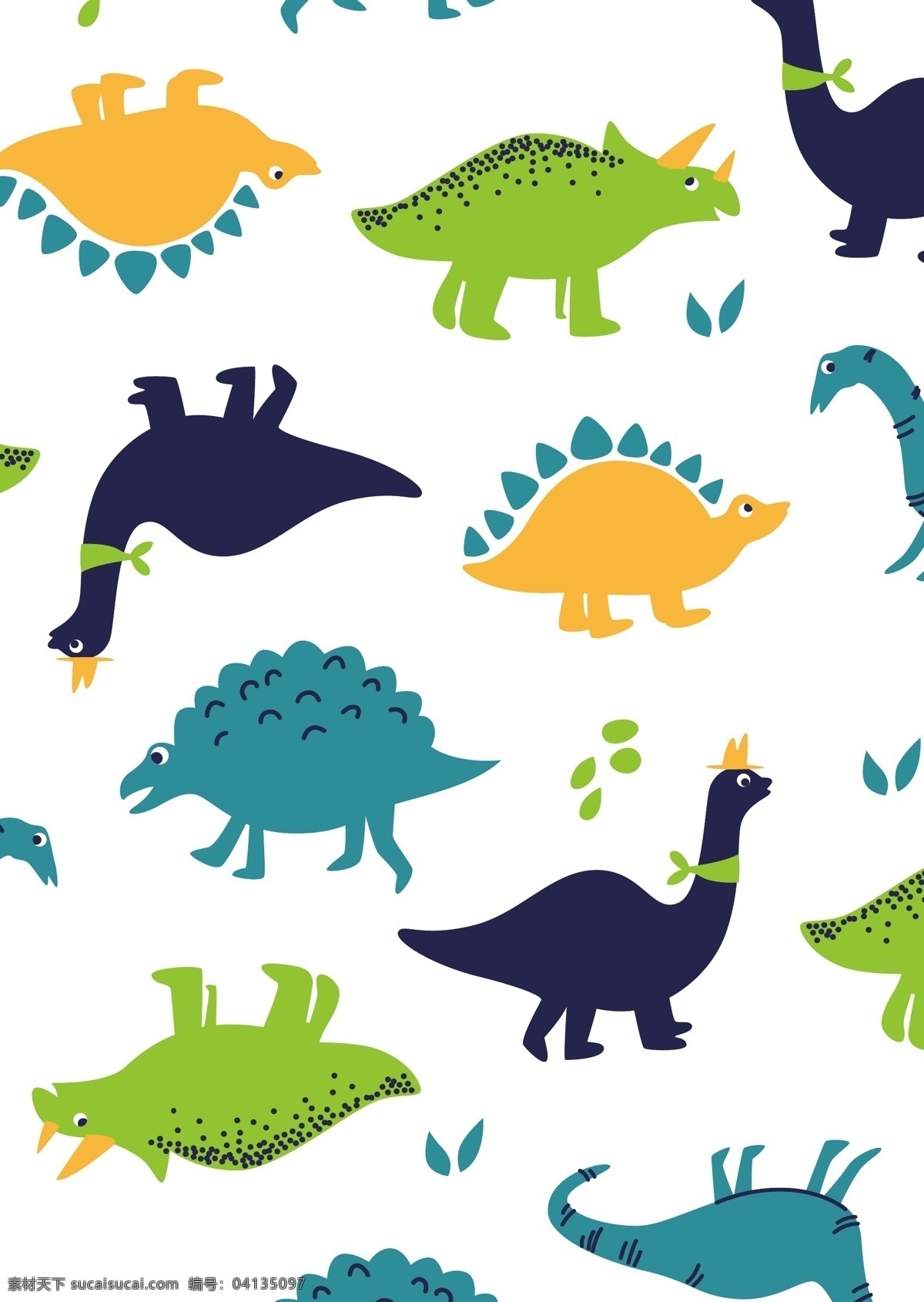 矢量 卡通 恐龙 底纹 背景 元素 矢量恐龙 卡通恐龙 恐龙底纹 恐龙印花 恐龙满印
