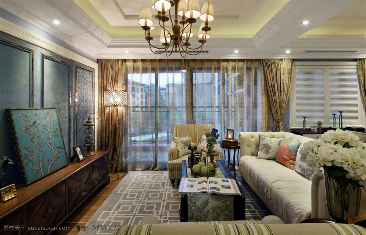 美式 时尚 客厅 沙发 落地窗 设计图 家居 家居生活 室内设计 装修 室内 家具 装修设计 环境设计
