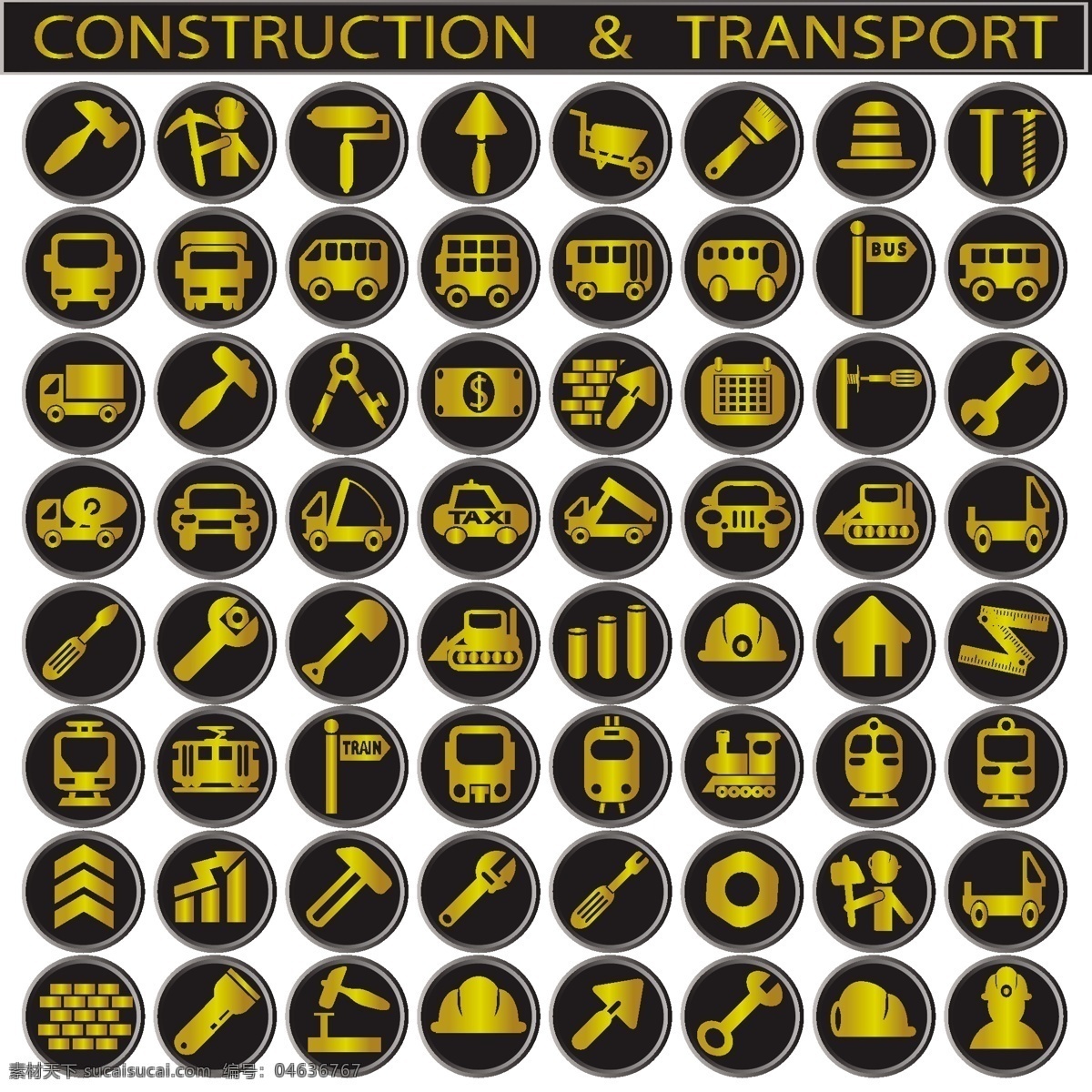金色施工标志 金色 施工 图标 按钮 标志 标志图标 矢量素材 黑色