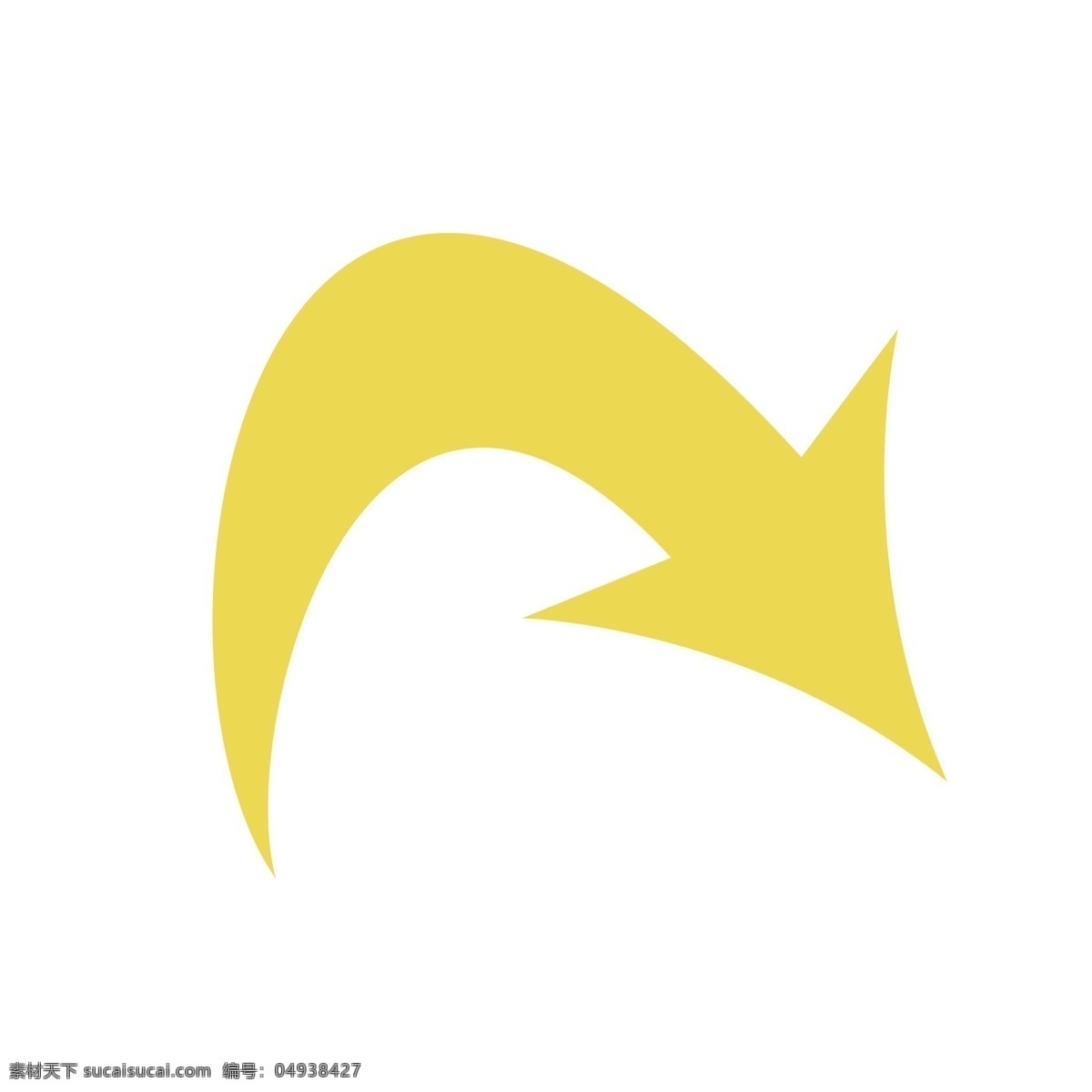 创意 黄色 弧形 箭头 矢量 黄色弧形箭头 创意箭头 几何 图案 长箭 指引 指示 方向 花边 矢量图