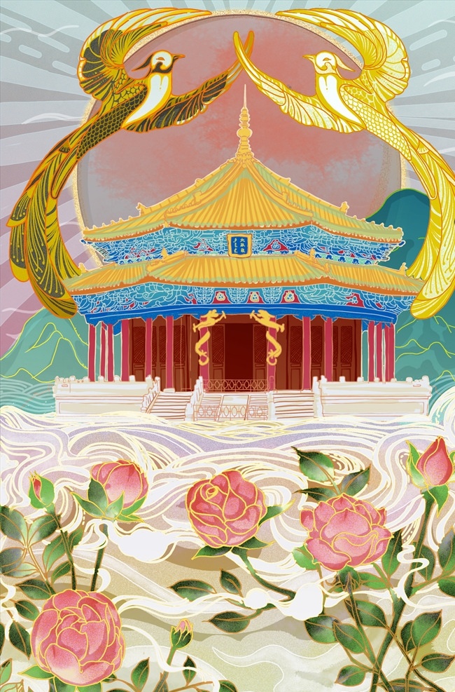 国潮插画图片 国潮文化 仙鹤 国潮风范 国潮归来 国潮当道 东方腔调 潮流新品 国潮出征 国潮来袭 年青有型 国潮 文化 中国风 古典 东方 艺术 云纹 创意 潮流 手绘 古代 海浪 扇子 太阳 红日 封面 画册 宣传单 海报 展板 展架 写真 ps 插画 插图 新国潮 中国传统