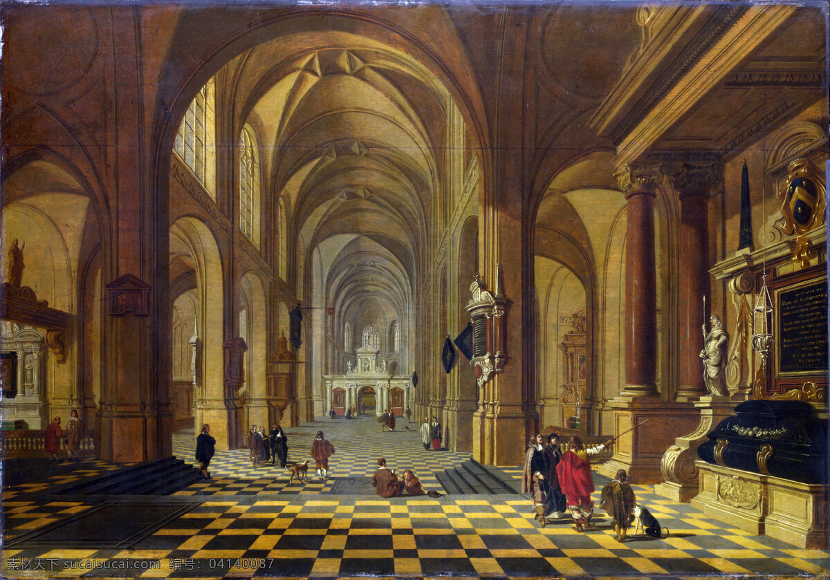 城堡 绘画书法 教堂 名画 欧洲油画 人物 世界名画 油画 设计素材 模板下载 教堂油画 室内 文化艺术