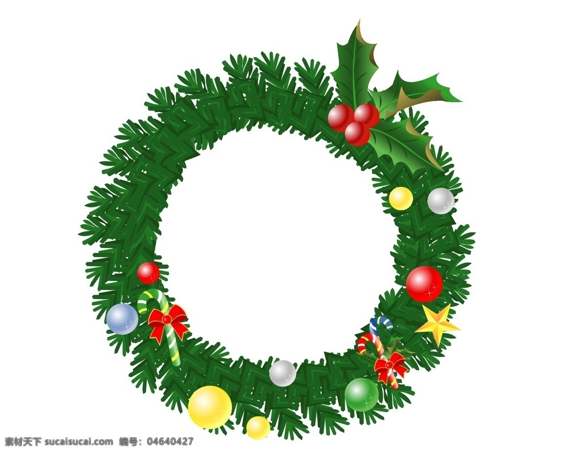 矢量 彩色 圆球 星星 圣诞 树枝 元素 清新 绿色 彩色星星 圣诞节 圣诞树枝 ai元素 免扣元素