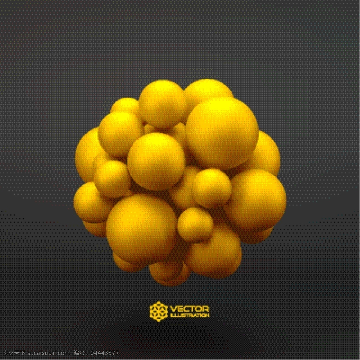 三维 分子 球 3d 3d设计 背景 黄色 球体 色 三维分子球 分子球 黄 3d模型素材 其他3d模型