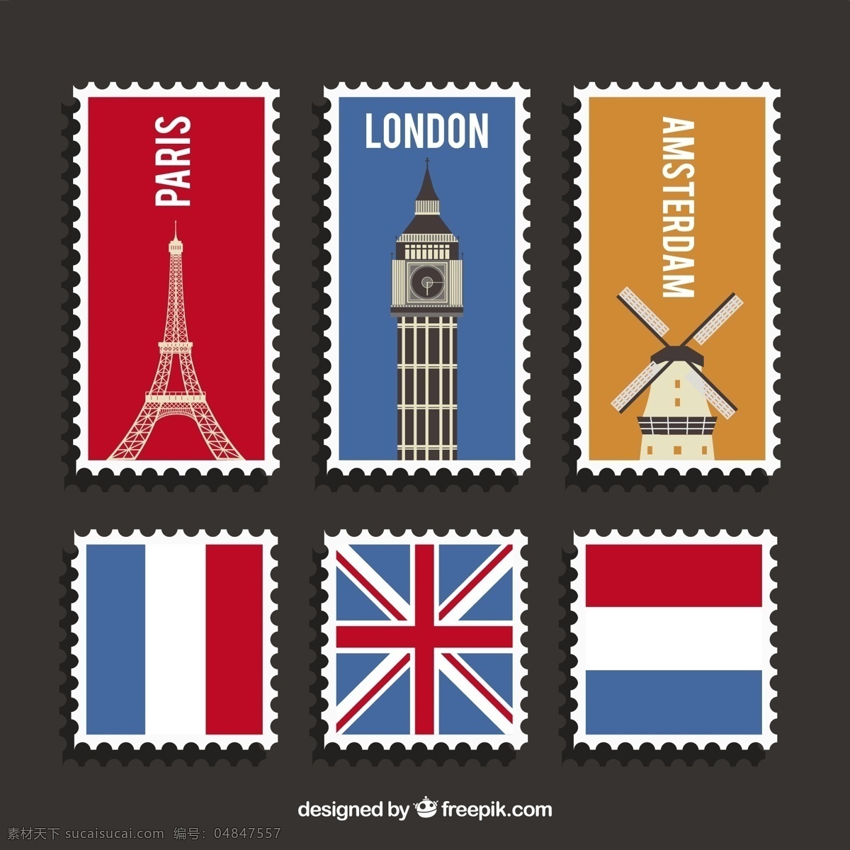 各种 不同 国家 邮票 图标 不同国家 邮票图标