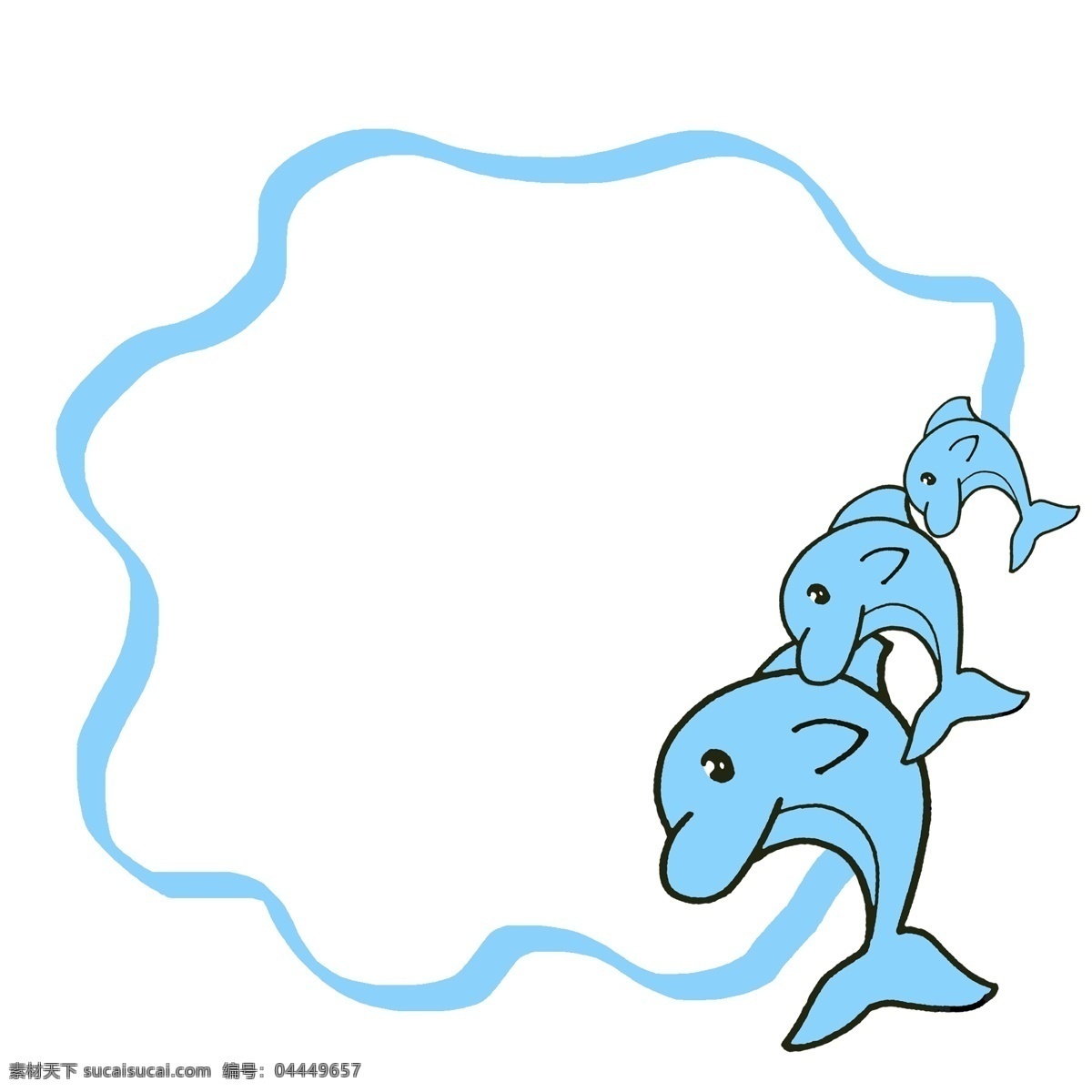 海豚 边框 卡通 插画 海豚的边框 卡通插画 边框插画 框架 框子 框框 简易边框 海洋的动物
