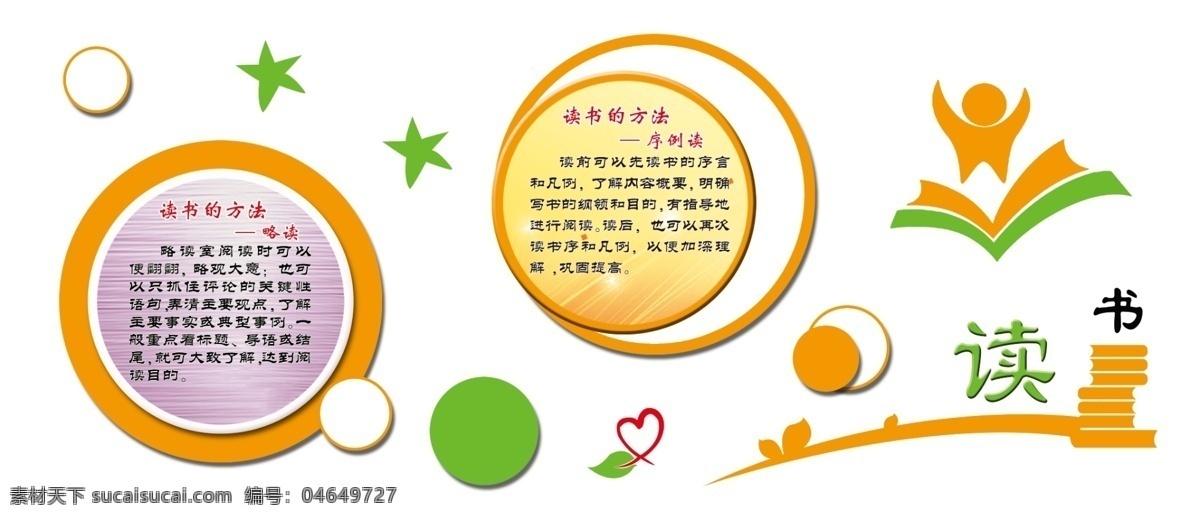 校园文化 墙 书 文化墙 小人 星星 读书方法 原创设计 其他原创设计
