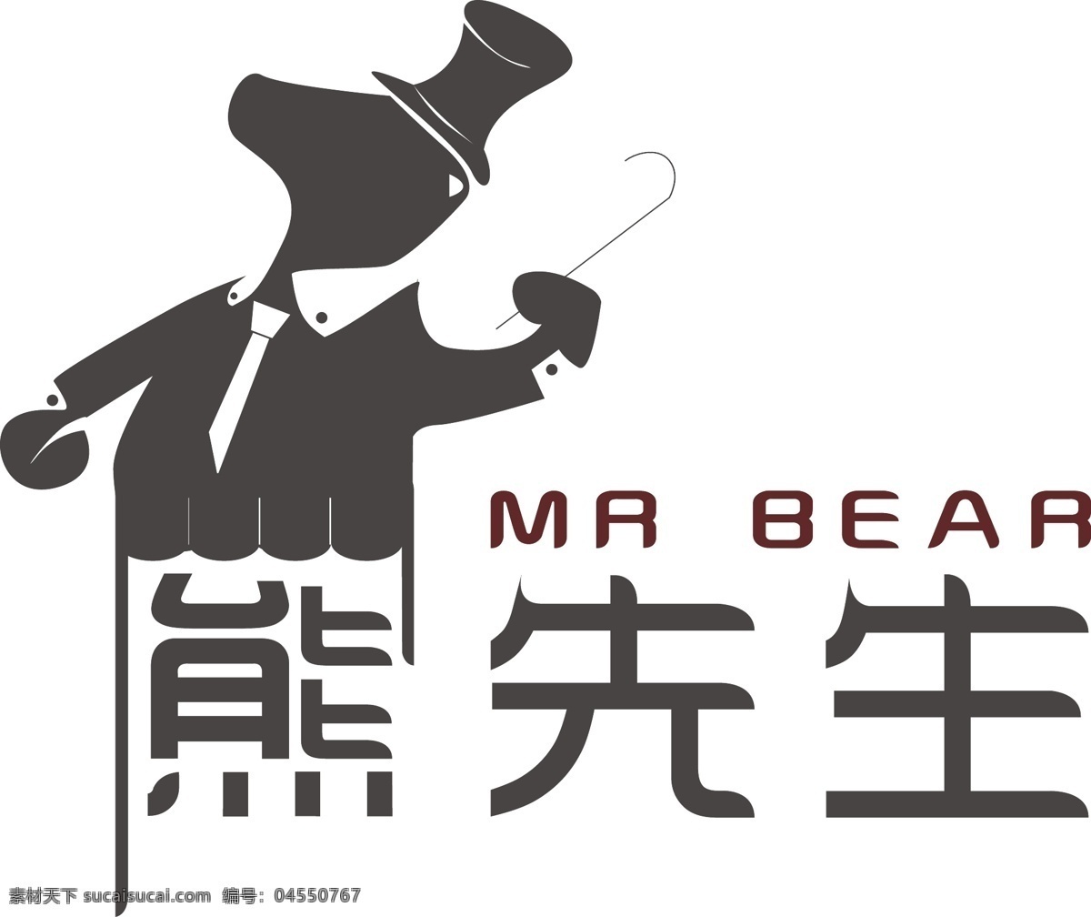 熊 先生 logo 男士 遮阳篷 时尚 手绘字体