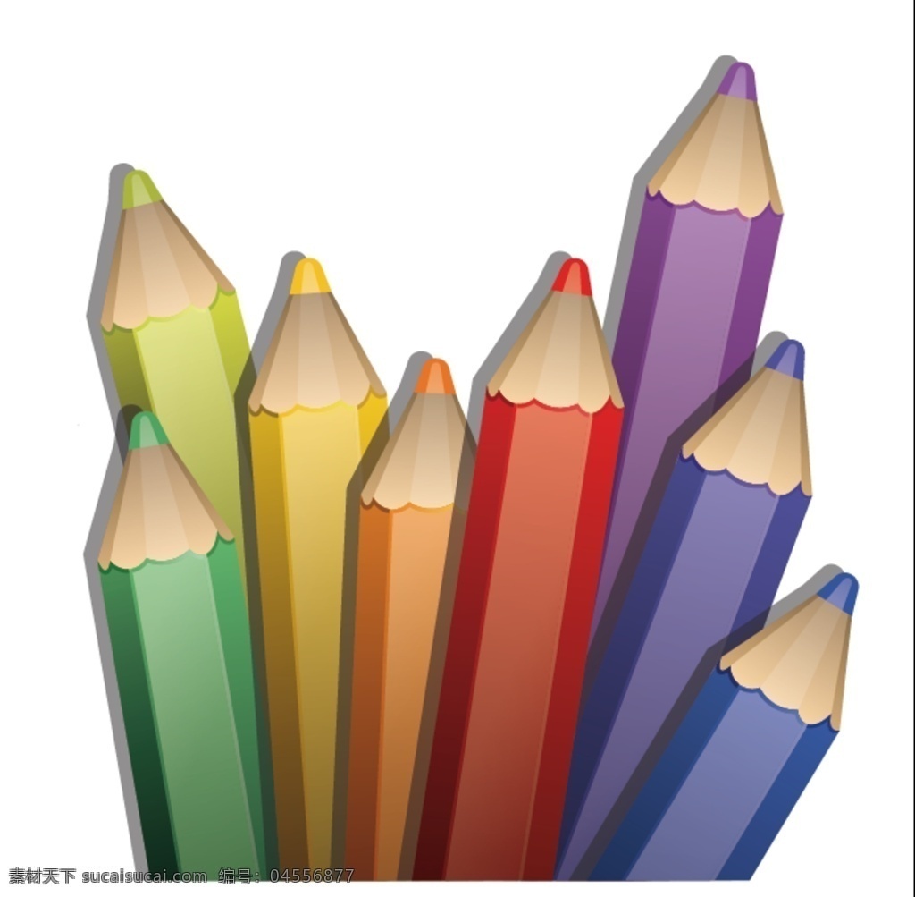 铅笔 插画 儿童 漫画 铅笔头 五彩铅笔 彩色铅笔 粗铅笔 红色铅笔 绿色铅笔 蓝色铅笔 画笔 蜡笔 矢量图 卡通设计