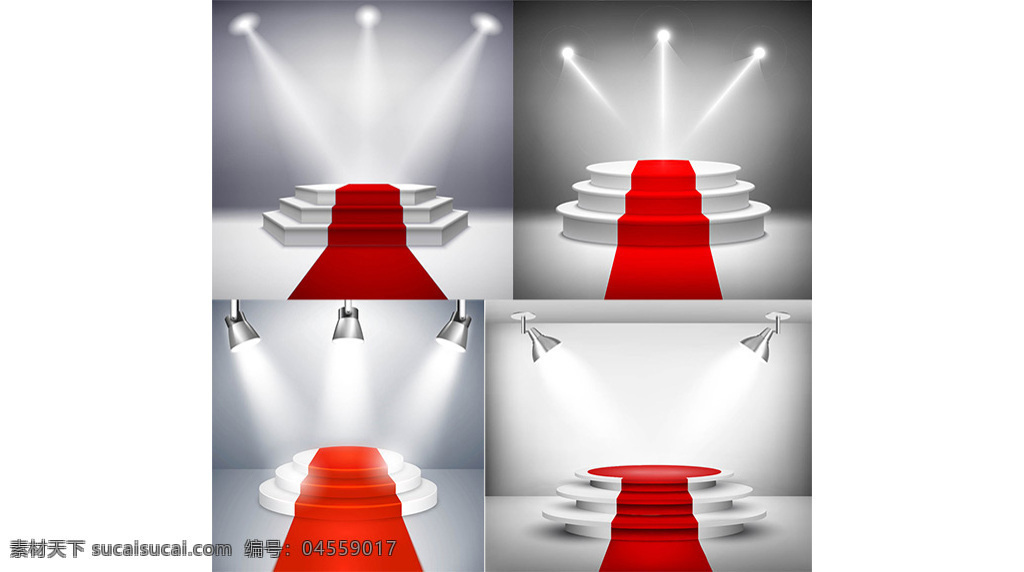舞台 红 毯 矢量 产品展示 红地毯 聚光灯 舞台背景 灯光 梦幻光芒 光效 炫光 光束 矢量素材 白色