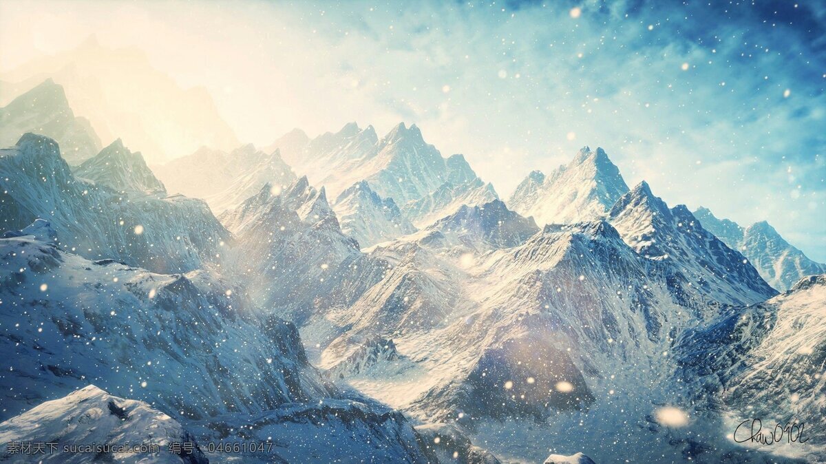雪山 背景 海报 下雪 雪峰 山峰 照片素材 自然景观 自然风景