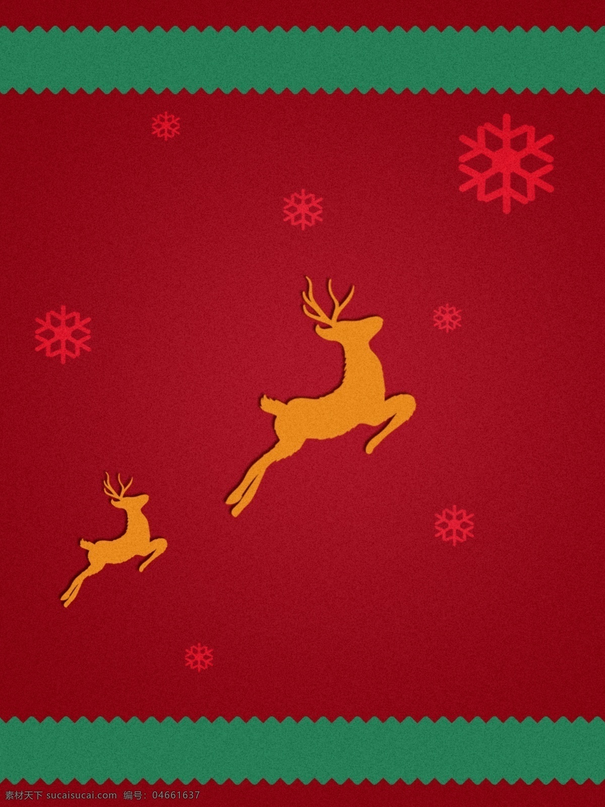 原创 麋鹿 铃铛 圣诞 红色 背景 红色背景 雪花 圣诞背景 节日背景