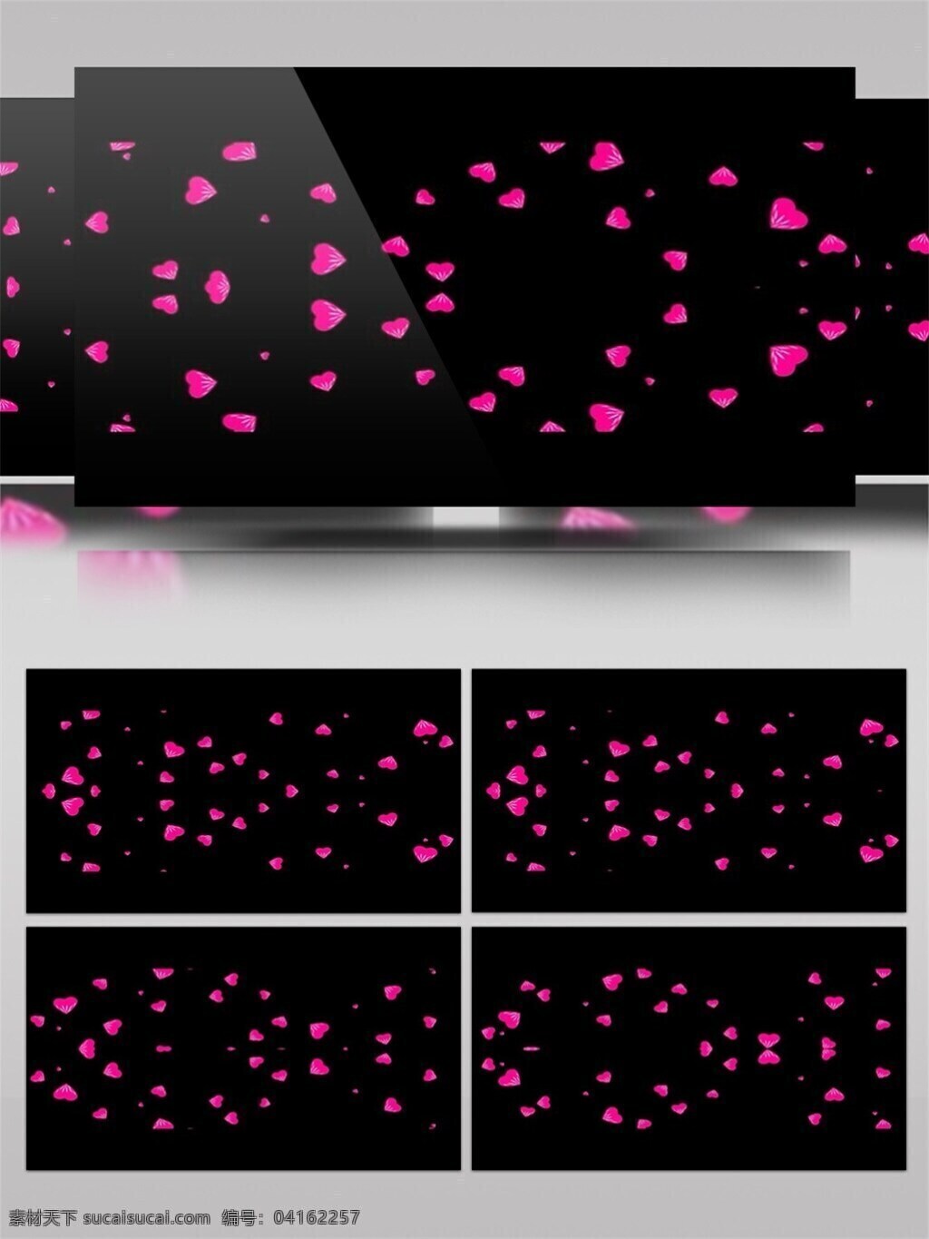 大量 心形 翻滚 动态 视频 婚礼 背景 灯光 粉色 视频素材 动态视频素材