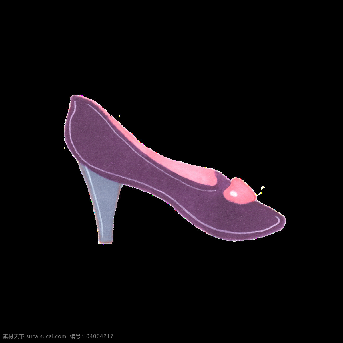 紫色 高跟鞋 透明 卡通 抠图专用 装饰 设计素材