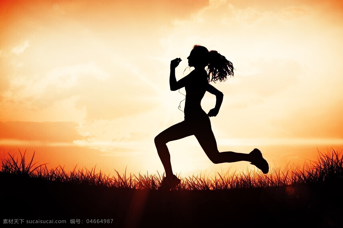 奔跑的人们 奔跑的人 女人 奔跑的女人 跑步的女人 晚霞 人物图库 生活人物