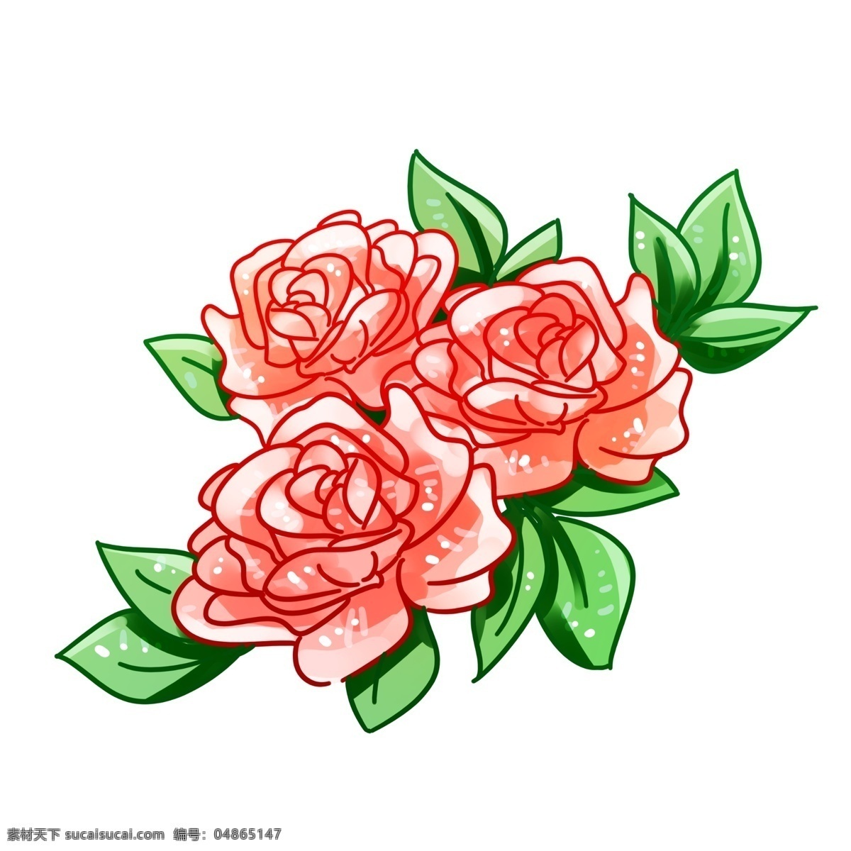 三 朵 粉色 玫瑰花 元素 商用 粉玫瑰 三朵
