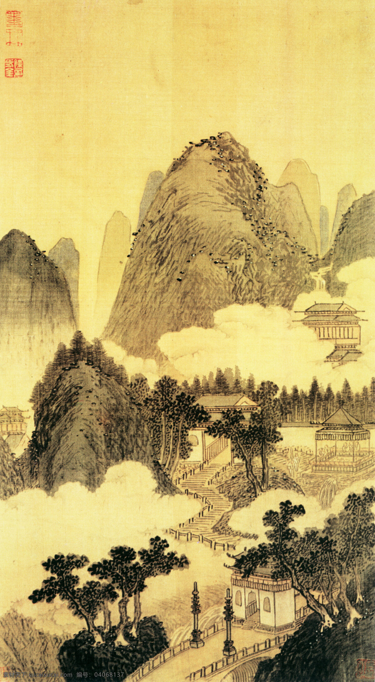 群山 簇 立 工笔 国画花鸟 花卉画 山水画 写意 禽鸟 走兽 虫 鱼 画 界画 群山簇立 装饰素材 室内装饰用图