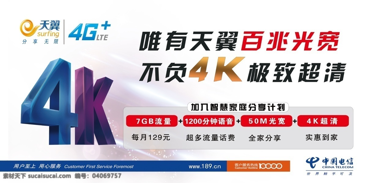 电信 中国电信 中国电信4k 光宽 光宽带 家庭分享计划 天翼 4g ps