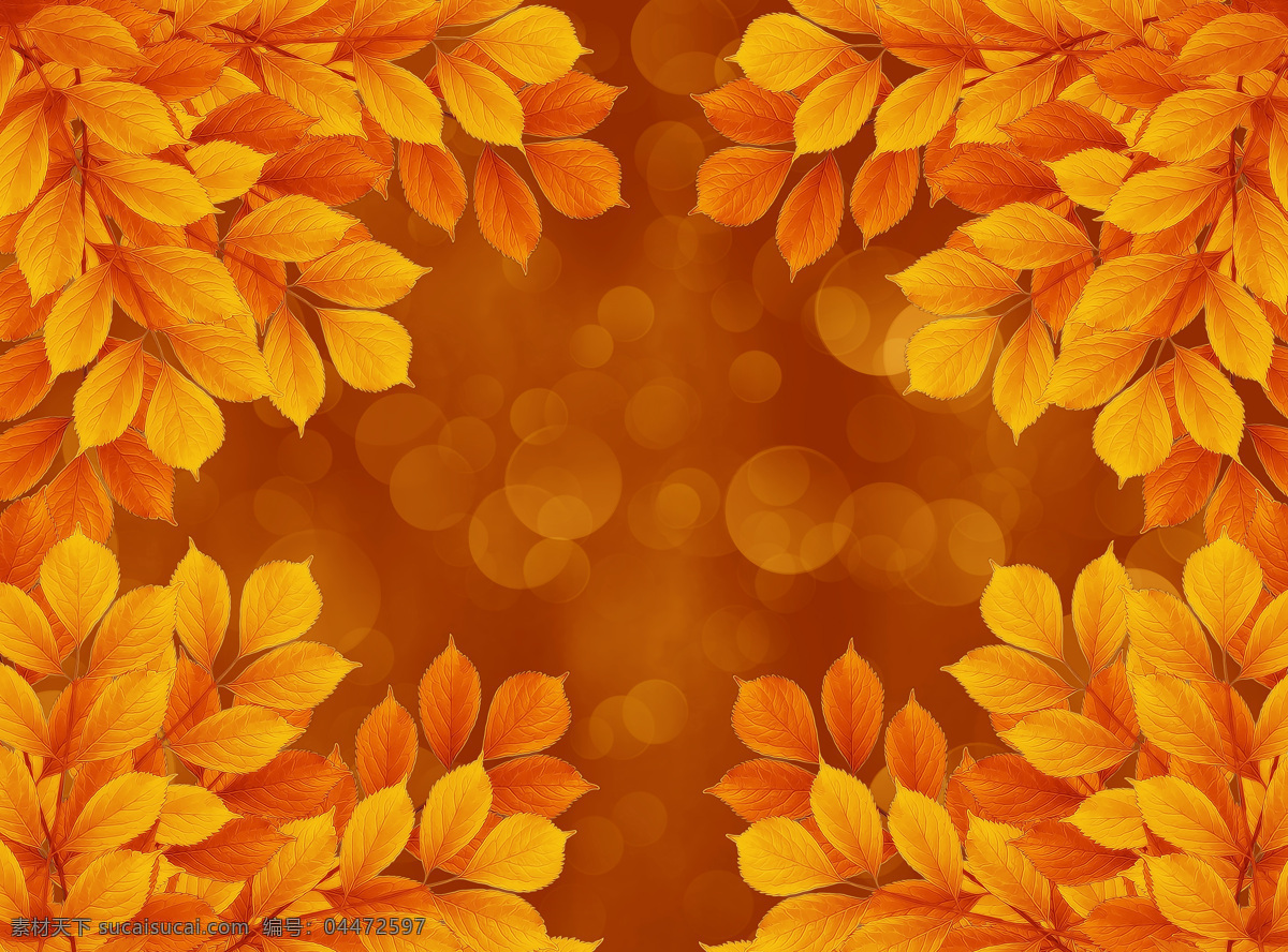 金黄色 枫叶 装饰画 效果图 树叶 繁茂 装饰图