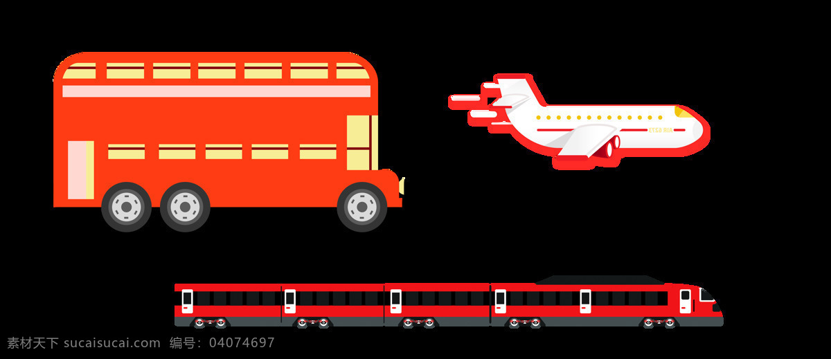 手绘 卡通 交通工具 装饰 扁平 飞机 回家 火车 可爱 旅行 汽车