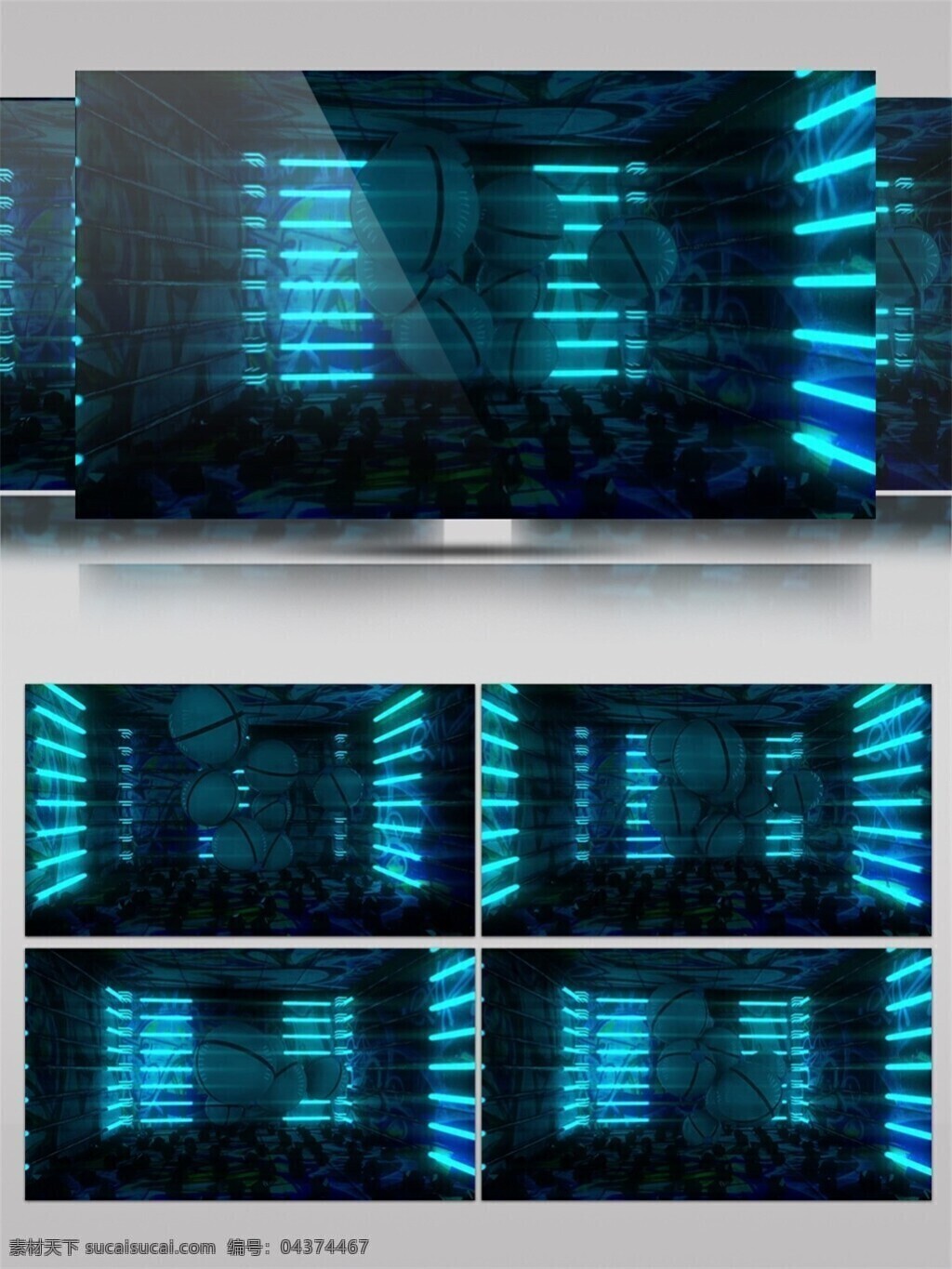 蓝色 太空 光束 视频 酒吧舞台 科技 空间 渲染灯光