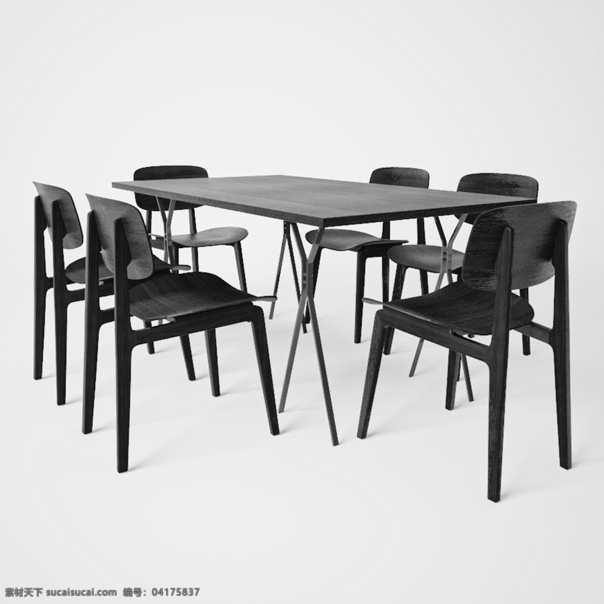白色 简约 条纹 餐桌 模型 白色桌椅 时尚餐桌 餐厅 3d模型 模型素材