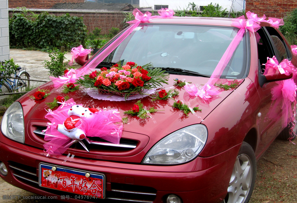 百年好 合 婚车 婚礼花车 鲜花婚车 婚车扎花 花车 鲜花