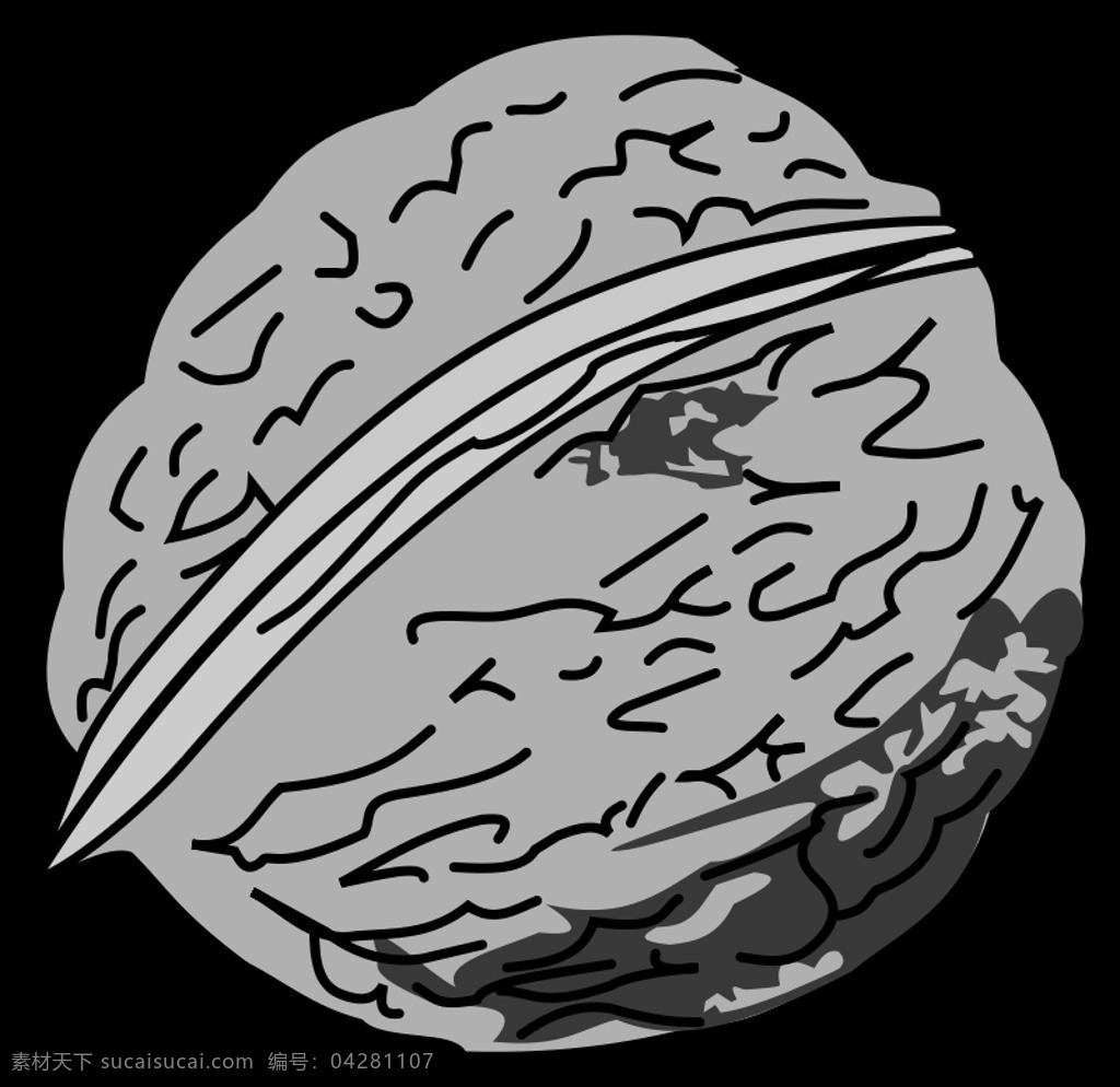 这是 自然的 吃 埃森 水果 自然 螺母 walnuss 核桃 svg 黑色