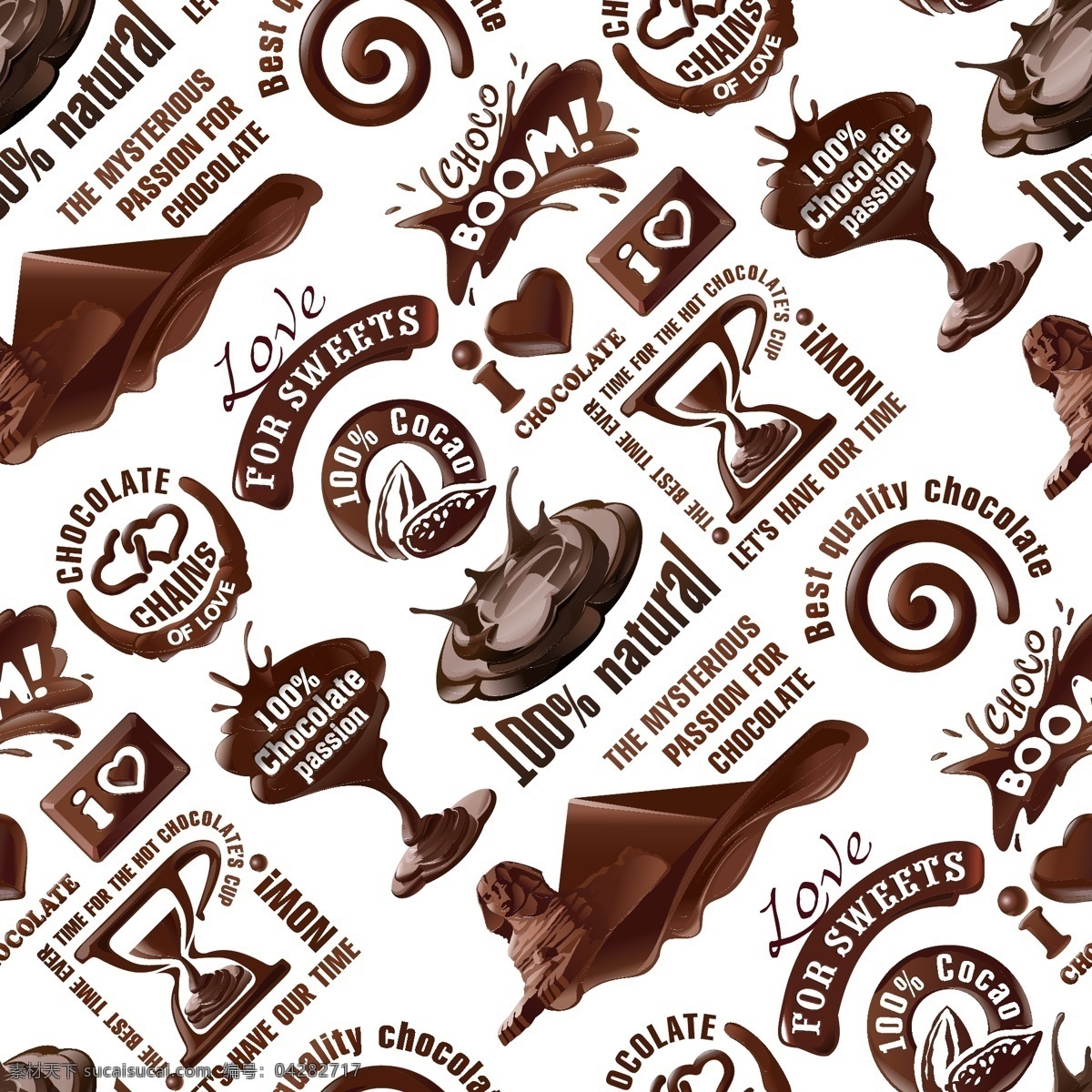 多种 巧克力 标志设计 矢量