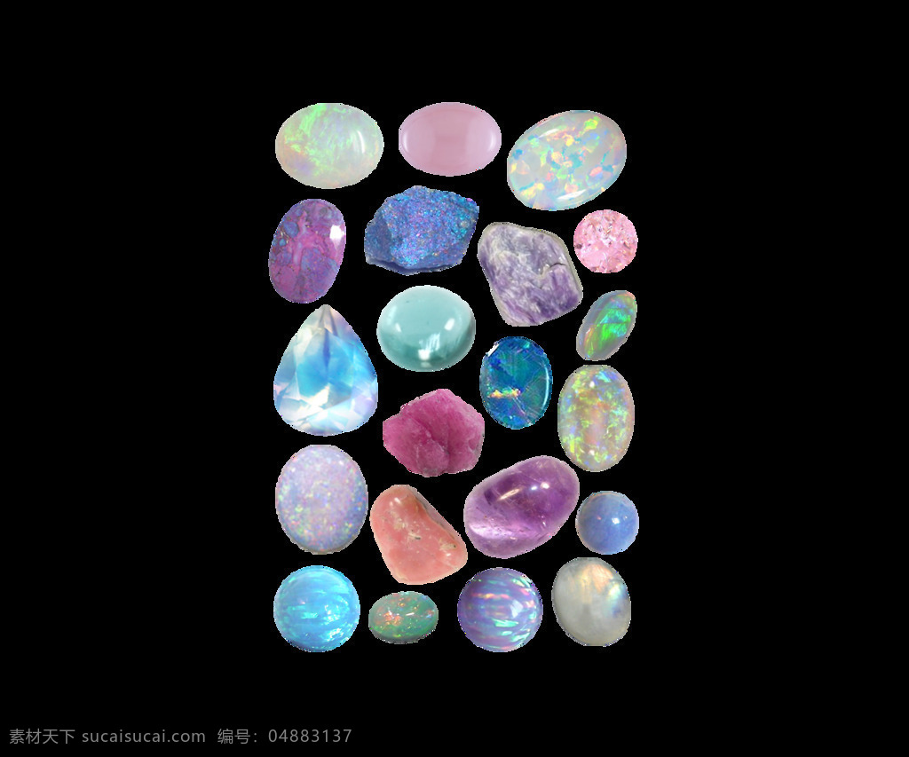 五彩 雨花石 元素 png元素 免抠元素 石头 透明素材 装饰