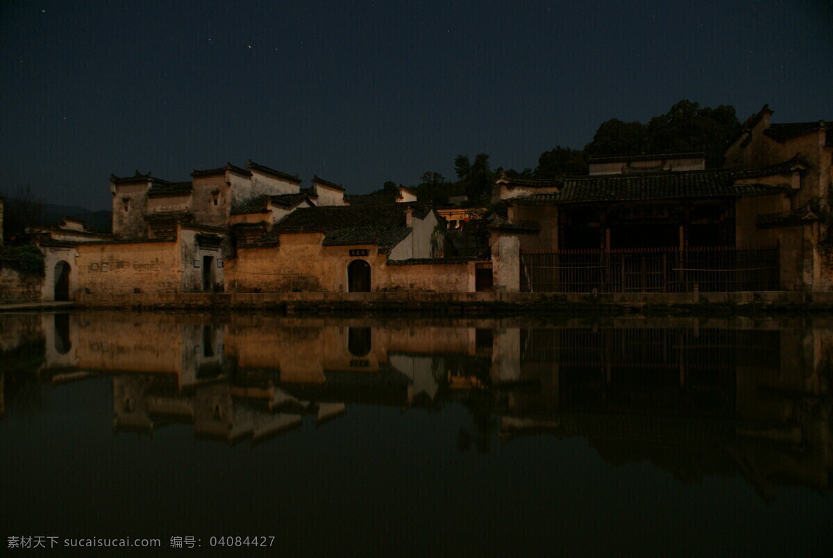 月 昭 夜景 安徽 村落 单反相机 宏村 建筑摄影 建筑园林 三脚架 月昭夜景 psd源文件