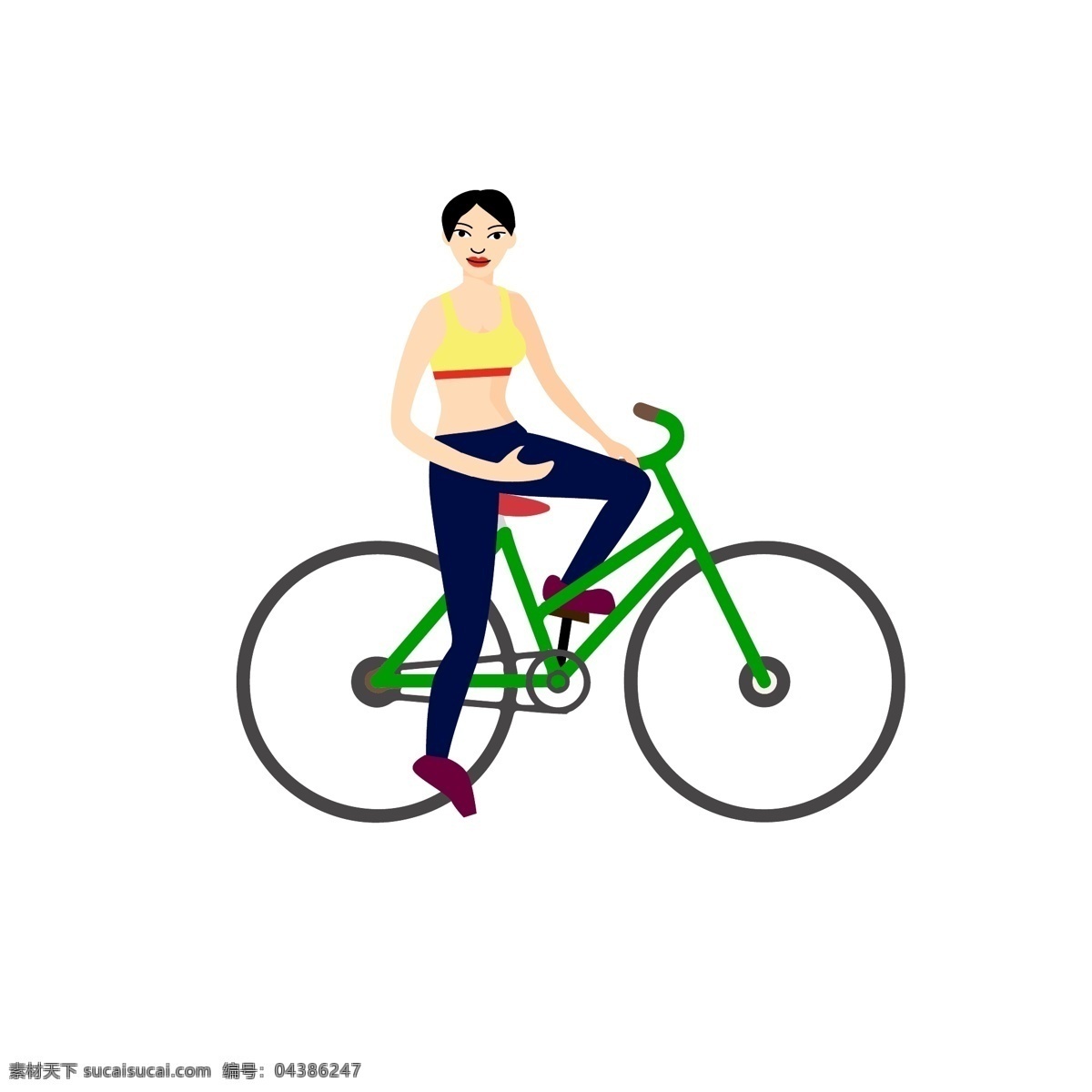 手绘 卡通 插画 体育运动 项目 人物 骑 自行车 手绘卡通 简约插画 骑自行车