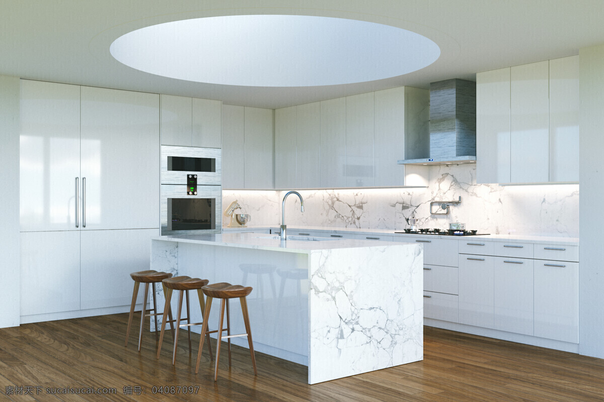 唯美 家居 家具 厨房 欧式 简洁 简约 欧式厨房 木地板 白色系 环境设计 室内设计