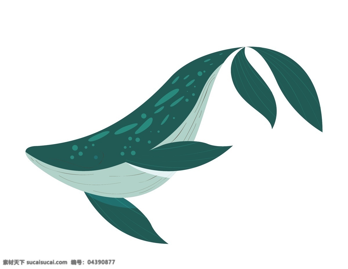 卡通 墨绿色 大鱼 元素 海底生物 海豚 矢量元素 手绘 ai元素
