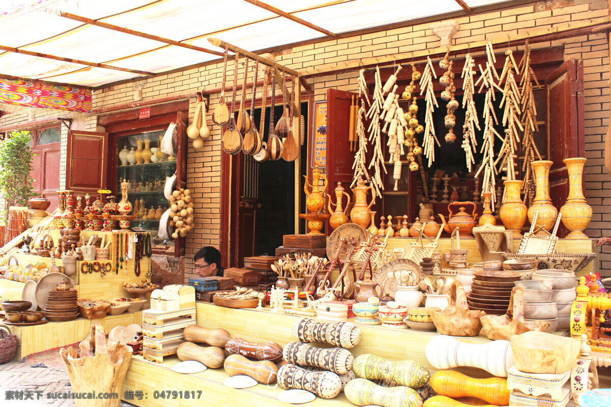 新疆手工艺品 手工艺品 民俗工艺 工艺品 乐器 葫芦 银器 喀什风景 旅游摄影 国内旅游
