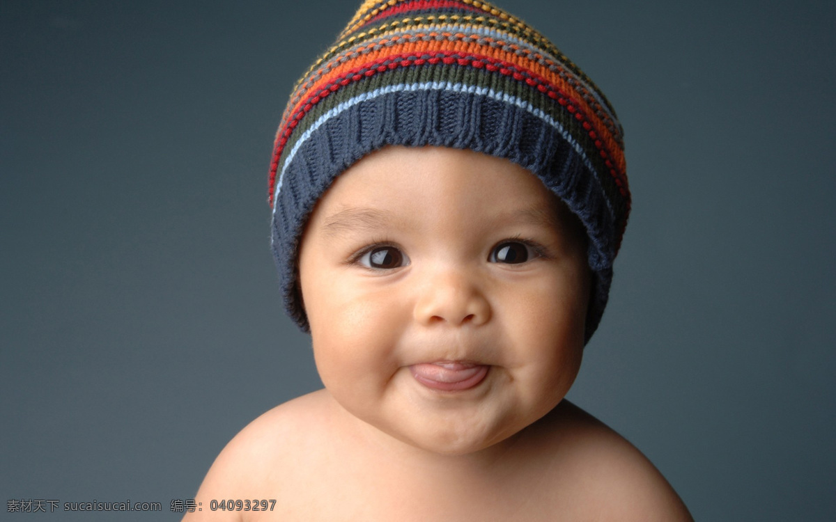 可爱婴儿 婴儿 小孩 儿童 幼儿 外国小孩 白人 可爱 口水 舌头 帽子 摄影图片 儿童幼儿 人物图库