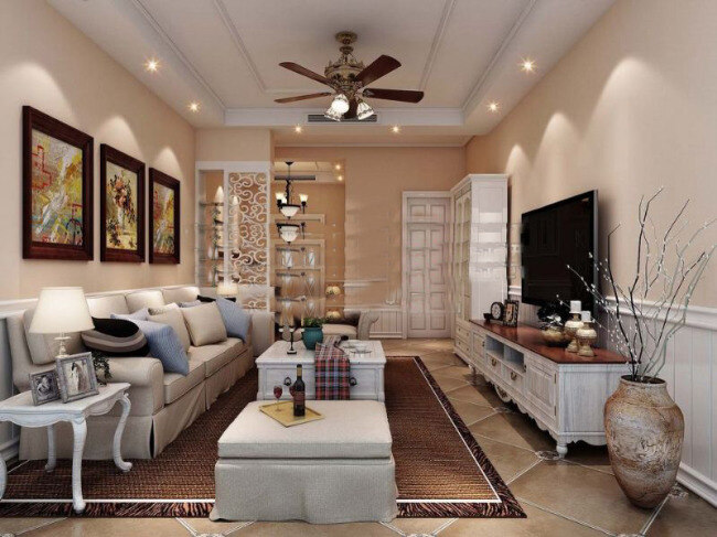 现代 温馨 客厅 3d 3d模型 电视机 家居装饰 吊扇 室内设计 max 灰色