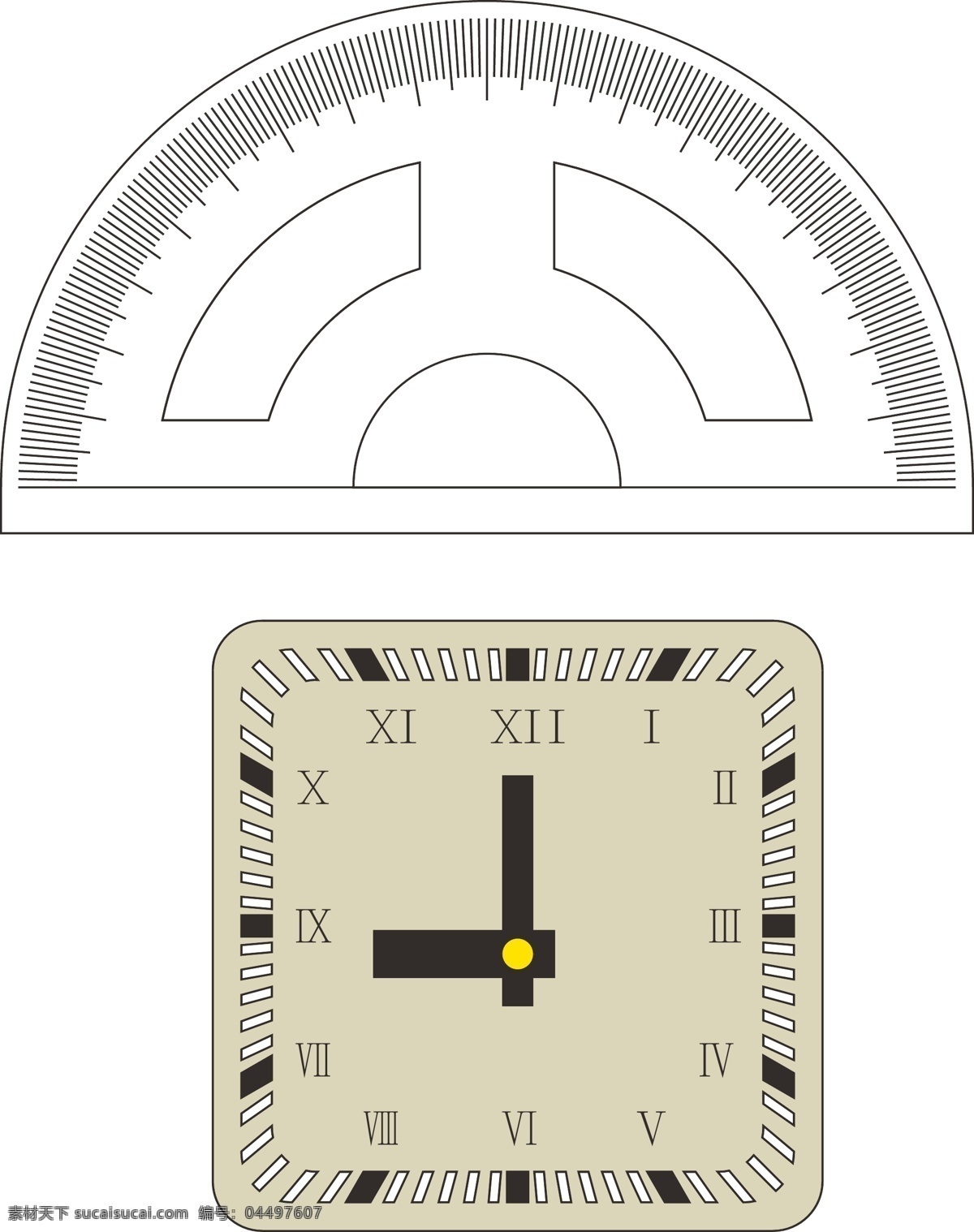 三角尺 钟表 钟表素材 钟表设计 三角尺素材 三角尺设计 矢量