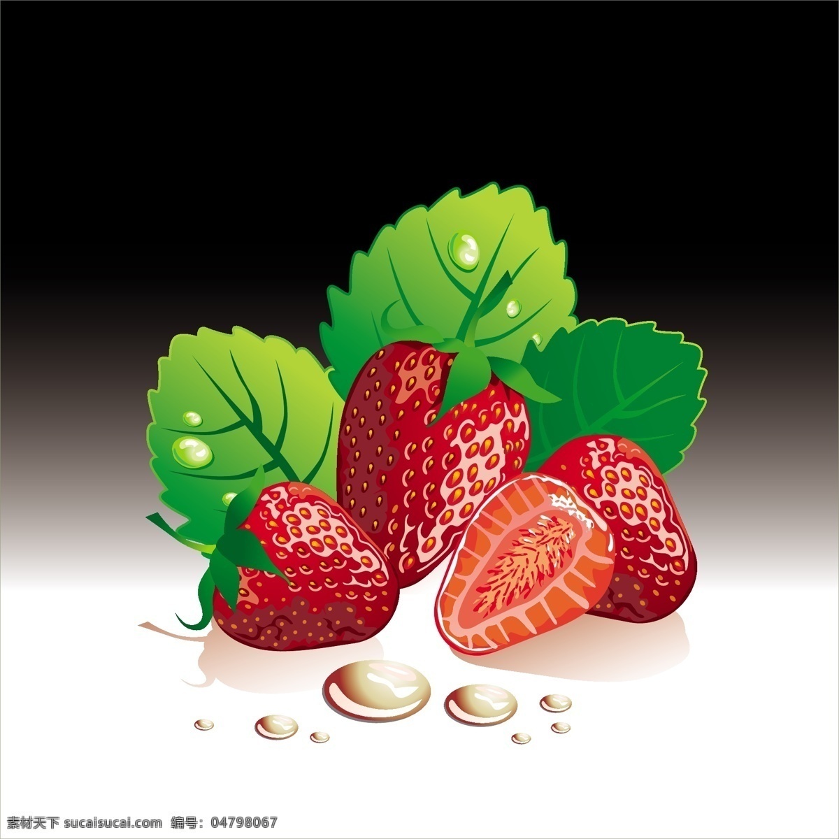 汁 新鲜 草莓 集 向量 矢量食物 浆果 多汁 矢量图 日常生活