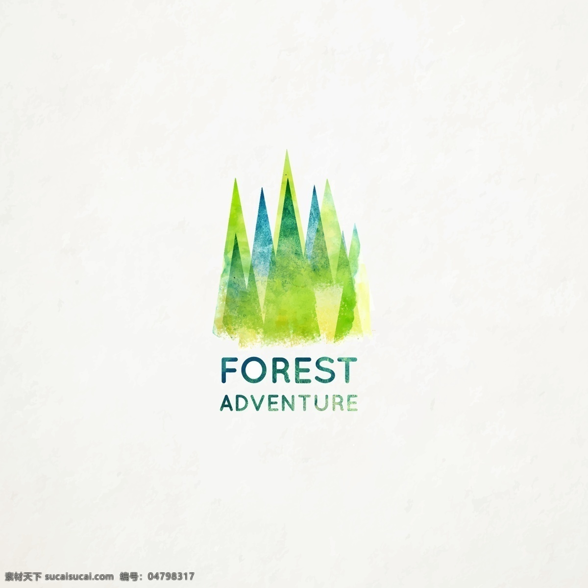 水彩 森林 标志 二 logo 模板 大自然 森林标志 logo模板