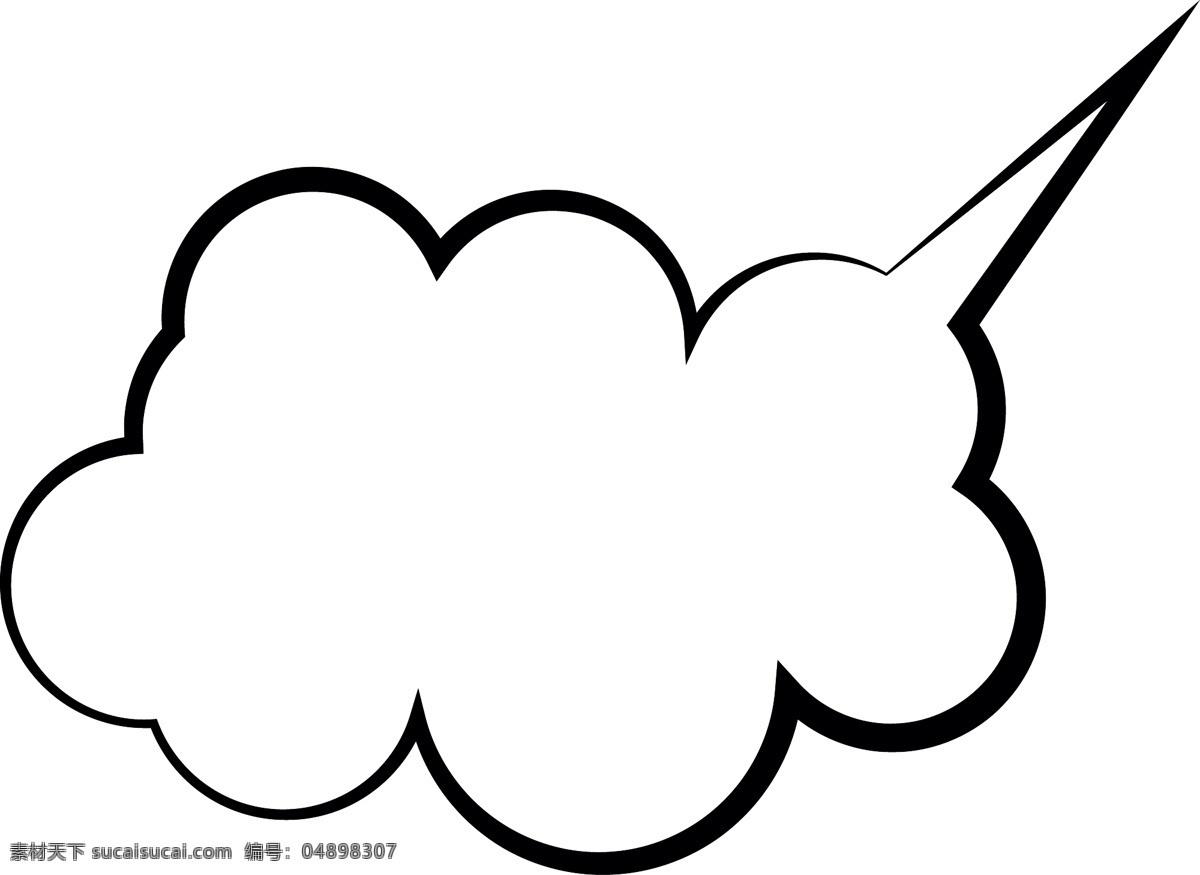 爆炸 云 会话 气泡 元素 手绘 简约 黑色 爆炸云